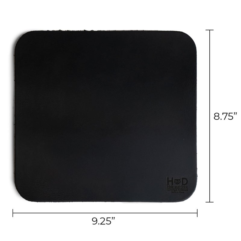 Hide & Drink, Durable Mouse Pad, Executive Mousepad for Work Desk & Office Essentials, Genuine Mat, Thick Full Grain Leather, Handmade, Charcoal Black - Image 4